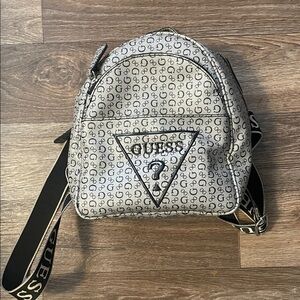 Guess Monogrammed Black and Gray Backpack